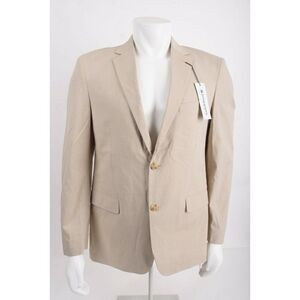 Saddlebred Mens Suit Jacket Blazer Sport Coat Size 40 40R Beige Tan Cotton NWT